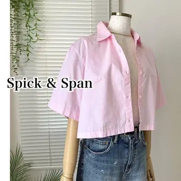 Spick and Span 크롭 옥스 셔츠 핑크
