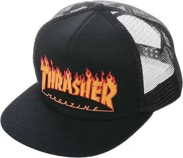 익명 배송 Thrasher 트레셔 캡 불꽃 로고 파이어 자수
