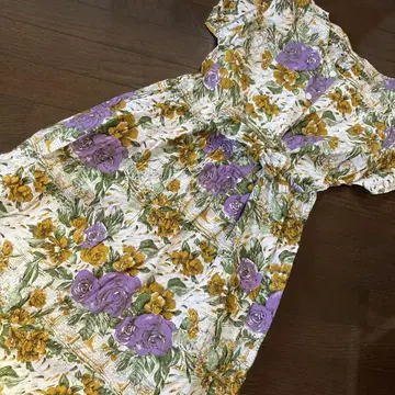 빈티지 꽃무늬 원피스 롱 vintage 반팔 여성용 레트로