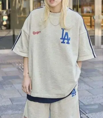 MLB 별주 셋업 빅 실루엣 반팔 풀오버 맨투맨 세트
