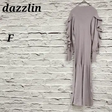 R4980 Dazzlin [F] 프릴 슬리브 더블 리본 니트 원피스 퍼플