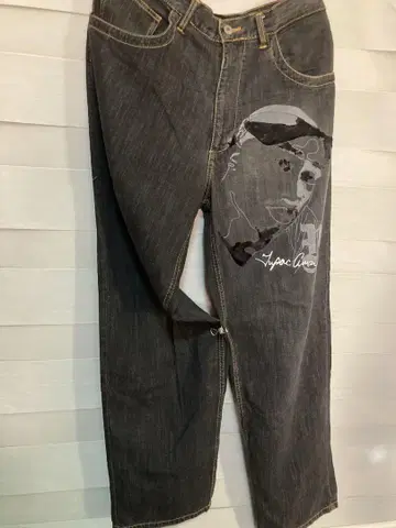마키아벨리 블랙 데님 청바지 XL w34 힙합 초와이드