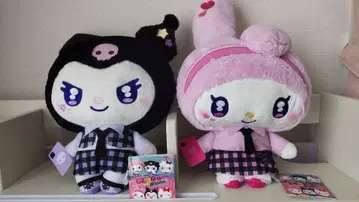 산리오 GL W UP IN SCHOOL L 봉제 인형 마이멜로디 쿠로미