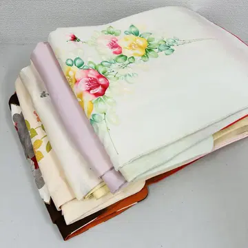 쓰케사게 기모노 순수 실크 5벌 묶음 판매 리메이크 재료 S-1361