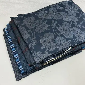 오시마 명주 기모노 순수 실크 5벌 묶음 판매 리메이크 재료 S-1370