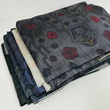 오시마 명주 기모노 순수 실크 5벌 묶음 판매 리메이크 재료 S-1372