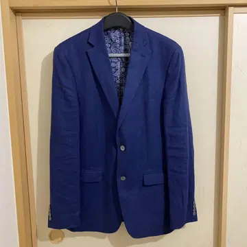 랄프 로렌 블루 린넨 싱글 브레스트 자켓