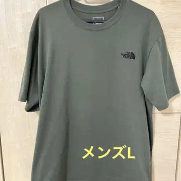 THE NORTH FACE 카키 티셔츠 남성용 L 자수 일본제