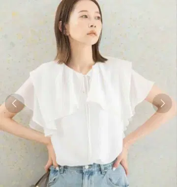 URBAN RESEARCH ROSSO WOMEN 이지케어 프릴 블라우스