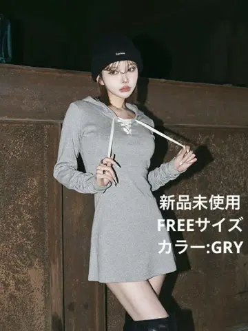 darich 다리치 레이스업 컷 미니 원피스