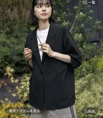 반팔 코쿤 자켓 블랙 니코앤드