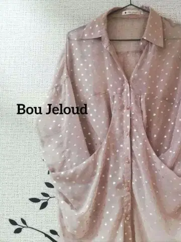 Bou Jeloud 시어 도트 긴팔 블라우스 부즈루드