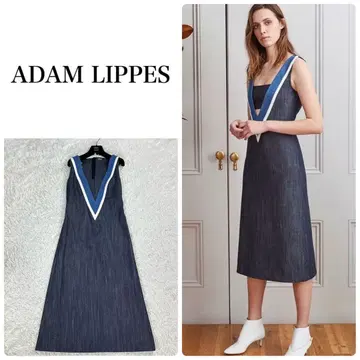 ADAM LIPPES 아담 립스 데님 V넥 라인 원피스