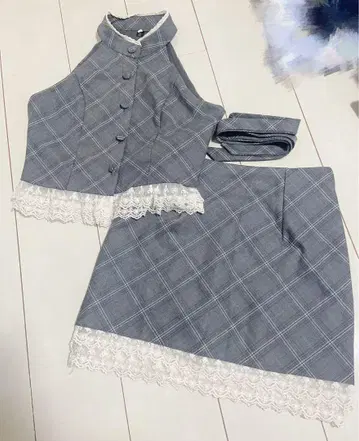 쉬인 체크 무늬 셋업 M 사이즈