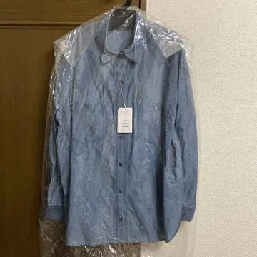 콜라주 시어 데님 셔츠