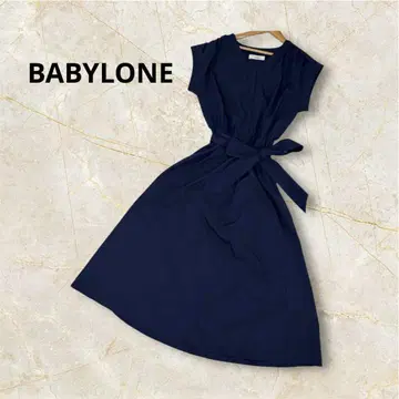 [ 새상품급 ] BABYLONE 바빌론 허리 리본 원피스 네이비