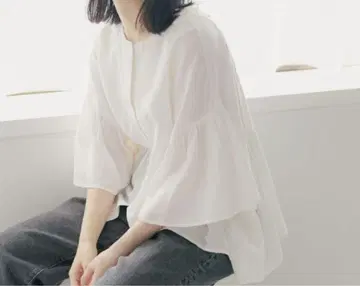 린넨 와이드 블라우스 니코앤드 화이트