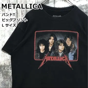METALLICA 메탈리카 밴 티셔츠 밴딩 티셔츠 로고 블랙 L 90s.