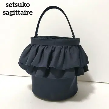 세츠코 사지테일 핸드백 피크닉 프릴 2단 디자인 네이비