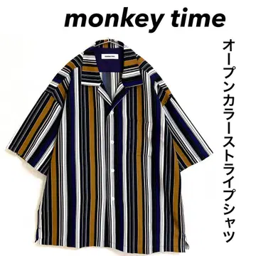 새상품급 monkey time 오픈 카라 셔츠 스트라이프