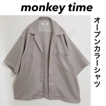 새상품급 monkey time 오픈 카라 셔츠 베이지
