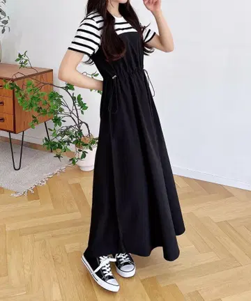새상품 INGNI 뷔스티에 도킹 원피스 보더 사이즈 M