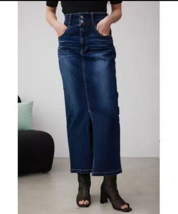 AZUL DENIM 하이 웨스트 스커트 블랙 블루 2장 묶음 판매