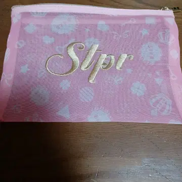 STPR 메쉬 파우치 대/소 핑크 + STPR 봉제 인형 수납 백