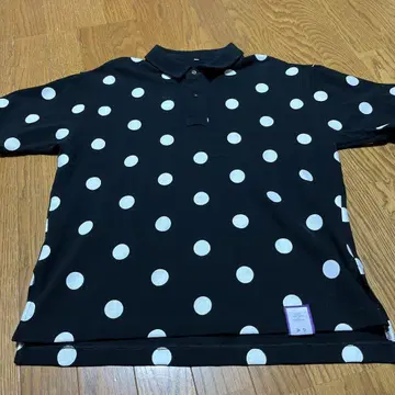 FRAPBOIS 반팔 피케 셔츠 블랙 화이트 도트