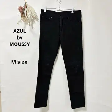 아줄바이마우지 AZUL 크러쉬 스키니 데님 팬츠 M 블랙