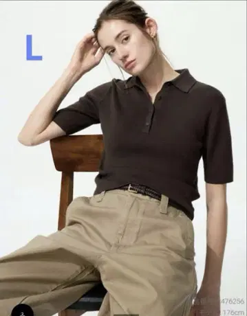 완판 UNIQLO 폴로 스웨터 반팔 다크 브라운 size L