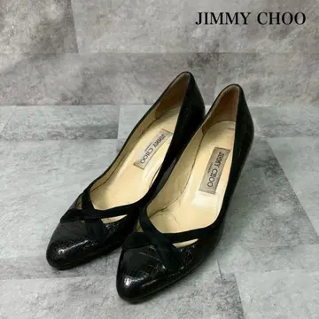 JIMMY CHOO 펌프스 크로커다일 블랙 이탈리아제 38 RG87
