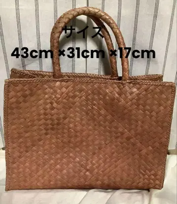 브라운 뜨개질 토트백
