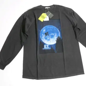 새상품 FREAK'S STORE E.T. 프린트 롱 T BLACK 티셔츠