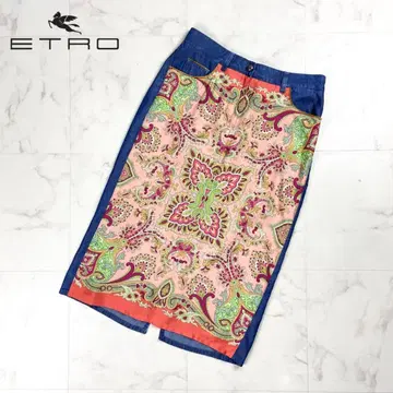 새상품급 ETRO 프린트 트윌 패널 샴브레이 카트 사이즈 42*CD324