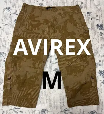 새상품 아비렉스 AVIREX 하프 카고 팬츠 M 카모 패턴 탄