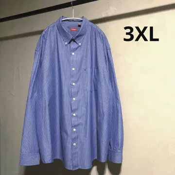 새상품급 IZOD 버튼 다운 스트라이프 셔츠 빅 사이즈 3XL 블루