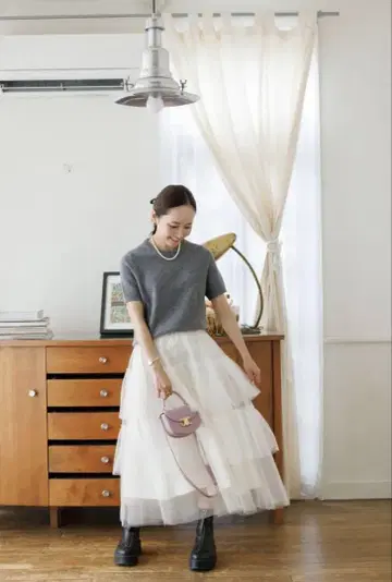 블루레라 튤 캉캉 스커트