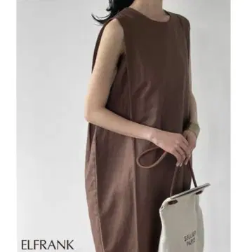 ELFRANK 브라운 슬리브리스 원피스 엘프랭크 브라운