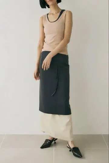 moussy M_ 에이프런 스커트