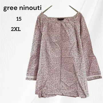빅 사이즈 풀오버 블라우스 7부 소매 꽃무늬 2XL 15호 핑크