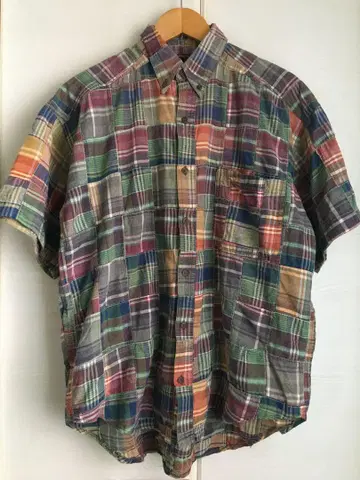 90s structure 빈티지 구제 셔츠 패치워크 체크