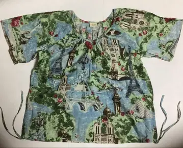 Kilki 킬키 상의 반팔 인도 면 옷깃 없음