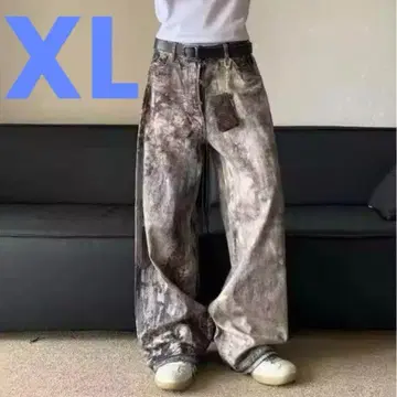 데미지 데님 XL 아메카지 와이드 jaded london 지하인