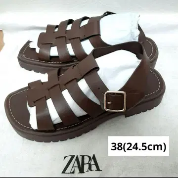 [새상품] ZARA 자라 브라운 스트랩 샌들 글래디에이터 38