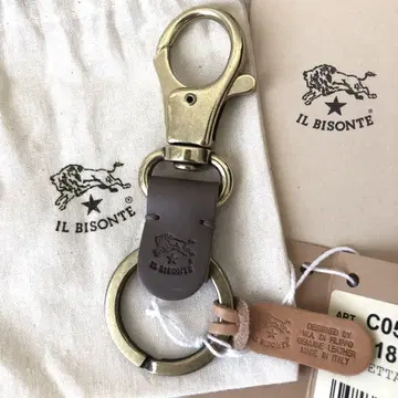 새상품 일비종떼 IL BISONTE 키링 키케이스 그레이