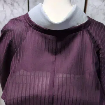 순수 실크 롱 치리요케 브라운 보라색