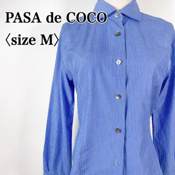 PASA de COCO 파사데코코 코튼 각인 버튼 스트라이프 긴팔 셔츠