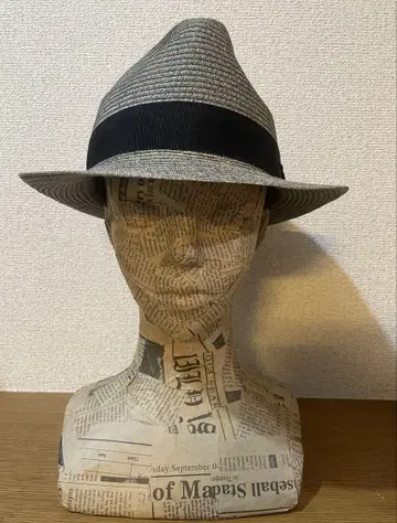 CA4LA 중절모 블랙 리본 그레이