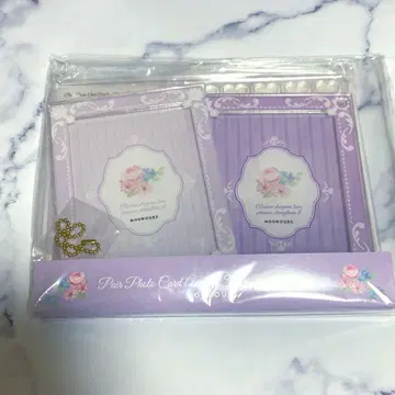 페어 포토 카드 아크릴 프레임 앤티크 플라워 퍼플